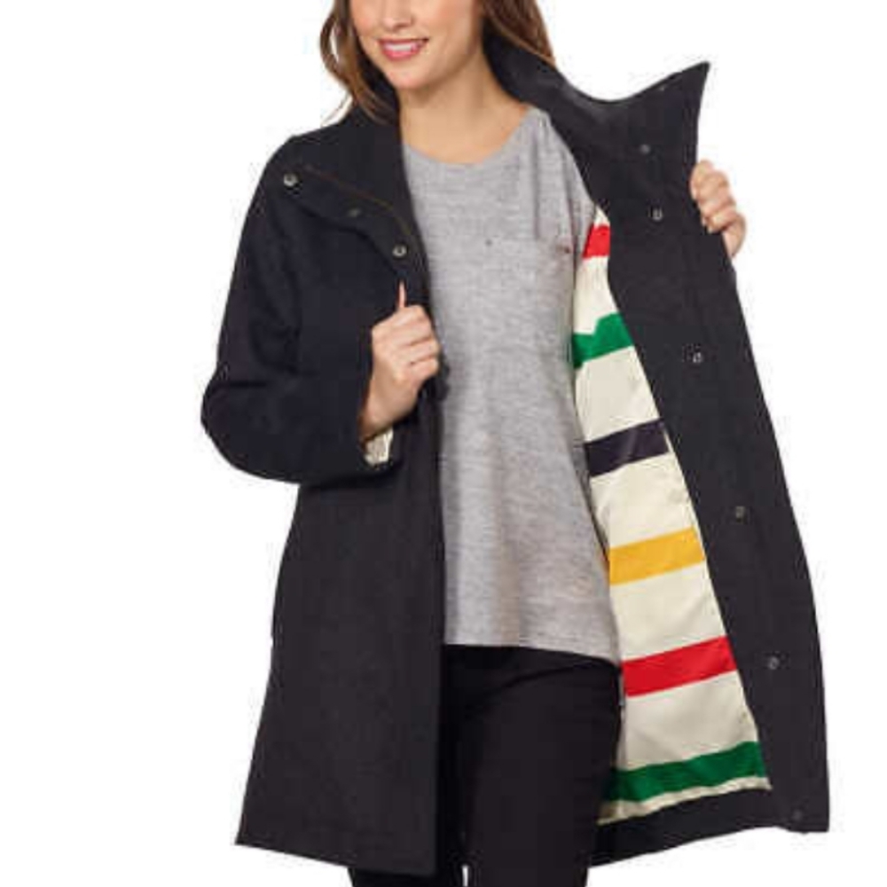 PENDLETON Women's Wool Coat Charcoal Color
